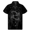 Black And White Pisces Sign Print Men's Short Sleeve Shirt