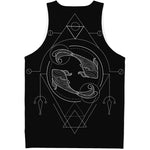 Black And White Pisces Sign Print Men's Tank Top