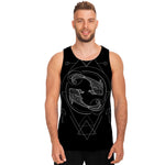 Black And White Pisces Sign Print Men's Tank Top