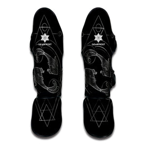 Black And White Pisces Sign Print Muay Thai Shin Guard