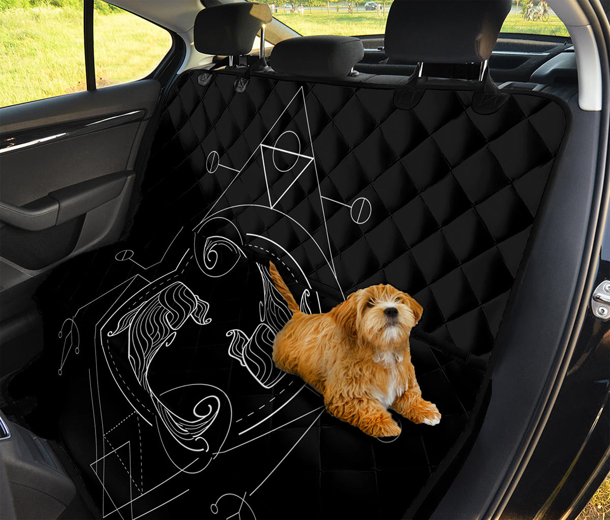 Black And White Pisces Sign Print Pet Car Back Seat Cover