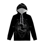 Black And White Pisces Sign Print Pullover Hoodie