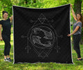 Black And White Pisces Sign Print Quilt