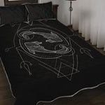 Black And White Pisces Sign Print Quilt Bed Set