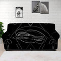 Black And White Pisces Sign Print Sofa Cover