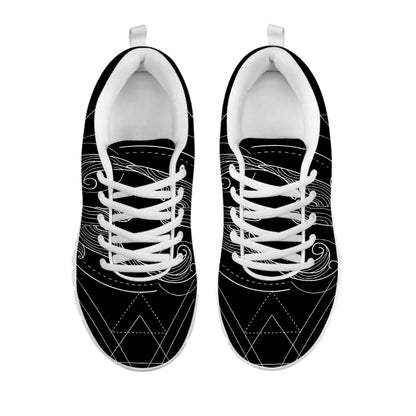 Black And White Pisces Sign Print White Sneakers