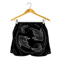 Black And White Pisces Sign Print Women's Shorts