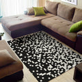 Black And White Pixel Pattern Print Floor Mat