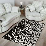 Black And White Pixel Pattern Print Area Rug