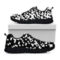Black And White Pixel Pattern Print Black Running Shoes