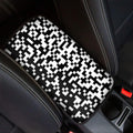Black And White Pixel Pattern Print Car Center Console Cover