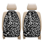 Black And White Pixel Pattern Print Car Seat Organizers