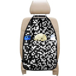 Black And White Pixel Pattern Print Car Seat Organizers