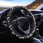 Black And White Pixel Pattern Print Car Steering Wheel Cover