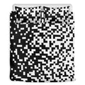 Black And White Pixel Pattern Print Duvet Cover Bedding Set