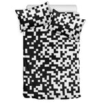 Black And White Pixel Pattern Print Duvet Cover Bedding Set