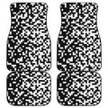 Black And White Pixel Pattern Print Front and Back Car Floor Mats