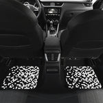 Black And White Pixel Pattern Print Front and Back Car Floor Mats