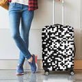 Black And White Pixel Pattern Print Luggage Cover