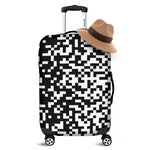 Black And White Pixel Pattern Print Luggage Cover