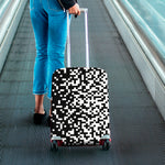 Black And White Pixel Pattern Print Luggage Cover