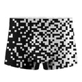 Black And White Pixel Pattern Print Men's Boxer Briefs