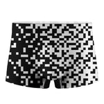 Black And White Pixel Pattern Print Men's Boxer Briefs