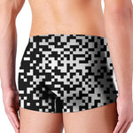 Black And White Pixel Pattern Print Men's Boxer Briefs