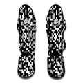 Black And White Pixel Pattern Print Muay Thai Shin Guards