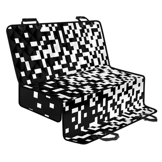 Black And White Pixel Pattern Print Pet Car Back Seat Cover