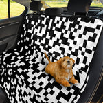 Black And White Pixel Pattern Print Pet Car Back Seat Cover