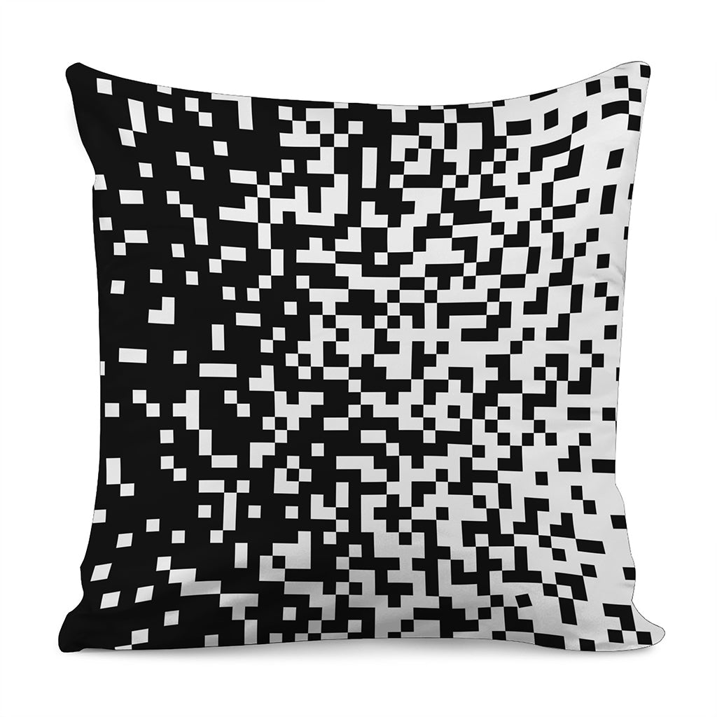 Black And White Pixel Pattern Print Pillow Cover