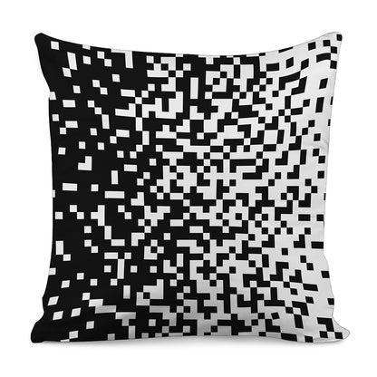 Black And White Pixel Pattern Print Pillow Cover