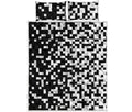Black And White Pixel Pattern Print Quilt Bed Set
