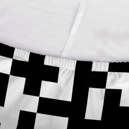 Black And White Pixel Pattern Print Sofa Cover