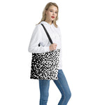 Black And White Pixel Pattern Print Tote Bag