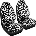 Black And White Pixel Pattern Print Universal Fit Car Seat Covers