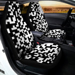 Black And White Pixel Pattern Print Universal Fit Car Seat Covers