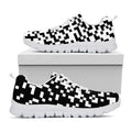 Black And White Pixel Pattern Print White Running Shoes