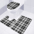 Black And White Plaid Pattern Print 3 Piece Bath Mat Set