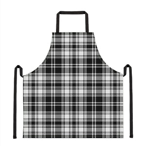 Black And White Plaid Pattern Print Apron