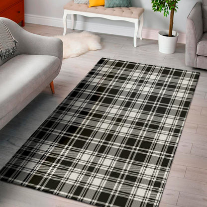 Black And White Plaid Pattern Print Area Rug