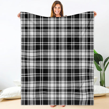 Black And White Plaid Pattern Print Blanket