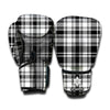 Black And White Plaid Pattern Print Boxing Gloves
