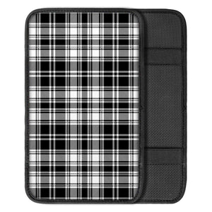 Black And White Plaid Pattern Print Car Center Console Cover