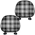 Black And White Plaid Pattern Print Car Headrest Covers