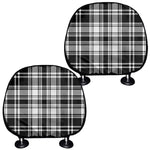 Black And White Plaid Pattern Print Car Headrest Covers