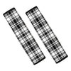 Black And White Plaid Pattern Print Car Seat Belt Covers