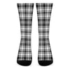 Black And White Plaid Pattern Print Crew Socks