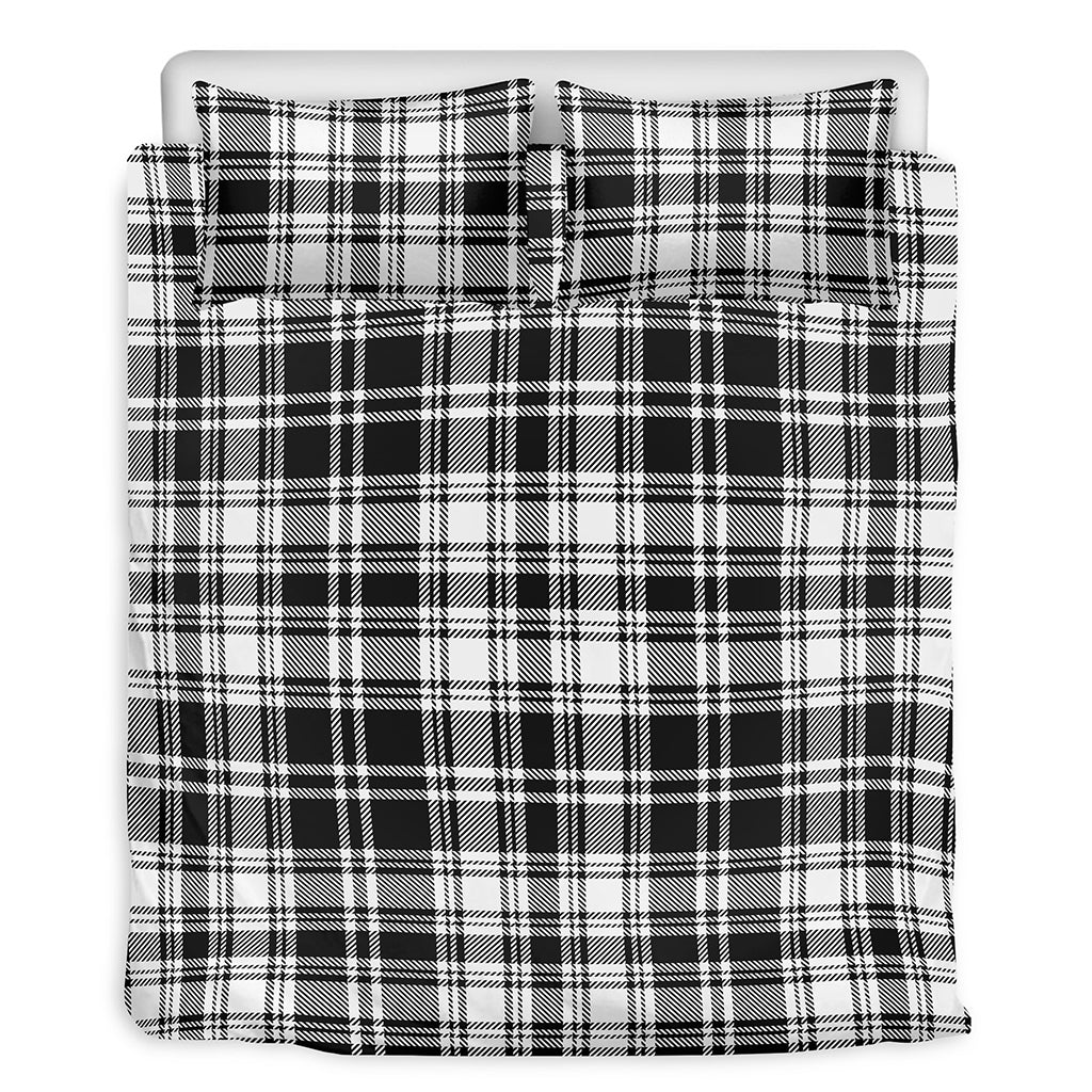 Black And White Plaid Pattern Print Duvet Cover Bedding Set